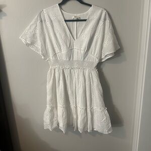Entro White Eyelet Mini Dress